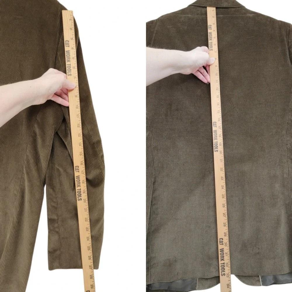 Corduroy Blazer 44R Long Men Brown 2 Button Sport Coat Jacket Meeting Street Dad